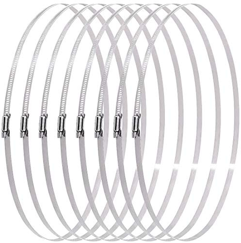 Swpeet Lot de 15 colliers de serrage de 289 à 311 mm en acier inoxydable 304 à plage réglable pour tuyaux à vis sans fin, parfaits pour la plomberie, l'automobile et les applications mécaniques