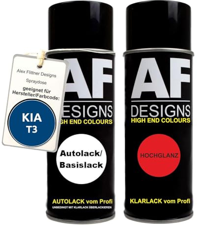 Alex Flittner Designs Spraydose für KIA T3 Cobalt Blue Metallic Basislack | Spraydose für KIA T3 Cobalt Blue Metallic Basislack – Ausführung und Lieferumfang gemäß gewählter Angebotsvariante