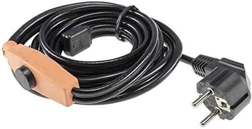 ChiliTec Câble chauffant avec capteur de température - 2 m - 230 V - Avec thermostat - Protection contre le gel - Pour conduites d'eau dans la maison, la piscine, l'étang