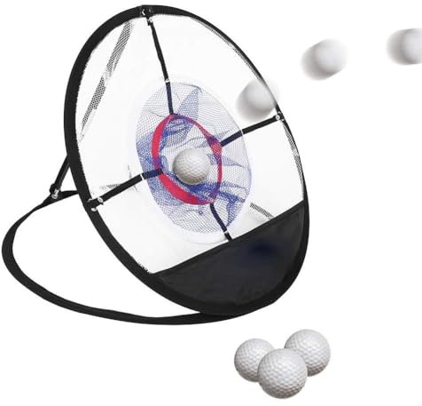 Golfbälle Netz, schwarzes Nylongewebe Robust tragbar langlebig faltbar Design Chipping Ständer fest Sammler Halterung Tasche Trainingszubehör mit Tasche