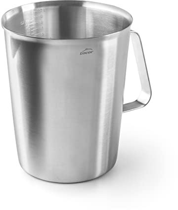 Lacor - 62742 - Jarra Medidora, Taza de Medir, Medidor de Líquidos, Acero Inoxidable, 15 cm, 2 L