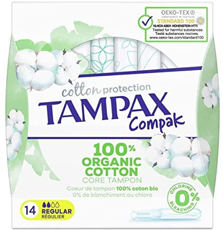 TAMPAX Tamponi di tampax compak cotton protezione bio regular x14 - La confezione da 14