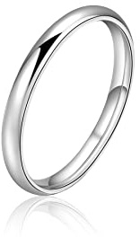 Lantine 2mm Simple Pinky Ring Silver Thin Minimalist Middle Finger Ring Stacking Knuckle Plain Band Ring Size 4.75