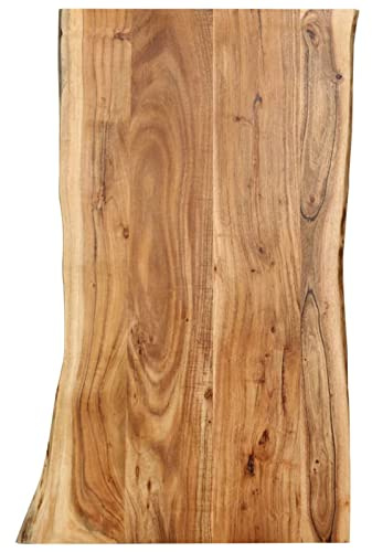 ZEYUAN Tischplatte, Schreibtisch Platte, Tabletop, Schreibtischplatte, Küchenarbeitsplatte, Arbeitsplatte Küche, Schreibtisch, Massivholz Akazie 100x(50-60) x2,5 cm