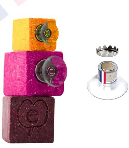 Porta saponi magnetici a ventosa * Fissaggio potente * Acciaio inossidabile * Supporto da parete senza perforazione * Ideale per bagno, cucina, WC * per tutti i vostri saponi solidi. (1 Classico)