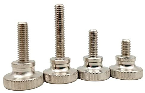 Lot de 2 vis moletées M8 x 80 mm - Hauteur - Bouton réglable - En acier inoxydable