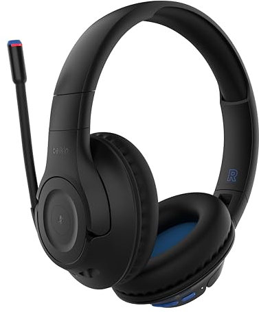 Belkin Auriculares inalámbricos Bluetooth con micrófono para niños SoundForm Inspire, Cascos on-Ear para niños y niñas, enseñanza en línea y Viajes, compatibles con iPhone, iPad, Galaxy y Otros