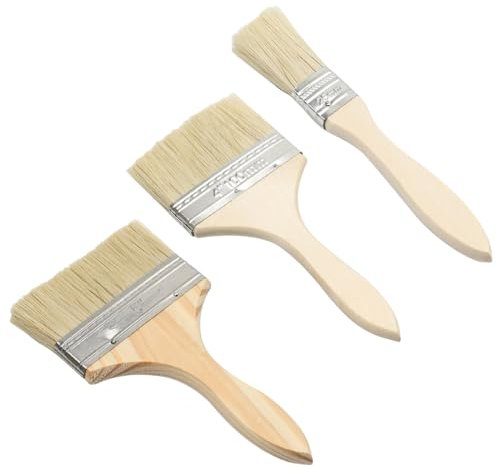 Tadipri 3 Stück Malerpinsel Flächenstreicher Flachpinsel für Lacke Lasuren Öle Wand-Farben Acryl Lackierpinsel Lasurpinsel Farbpinsel am Holz Metall 16.5 X 2CM,19 X 9CM,21 X 11CM