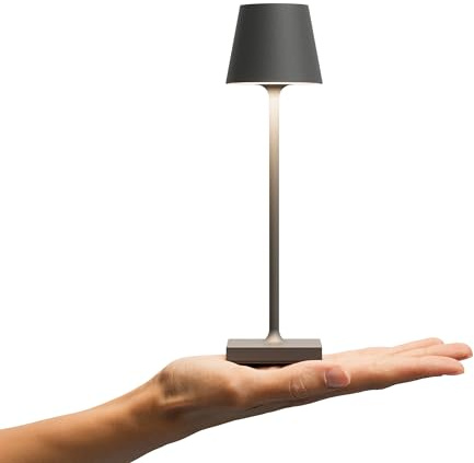 SIGOR Nuindie pocket LED Akku-Tischlampe, graphitgrau | Dimmbar • Indoor & Outdoor • IP54 • 21 cm • USB-C • 7 h Leuchtdauer