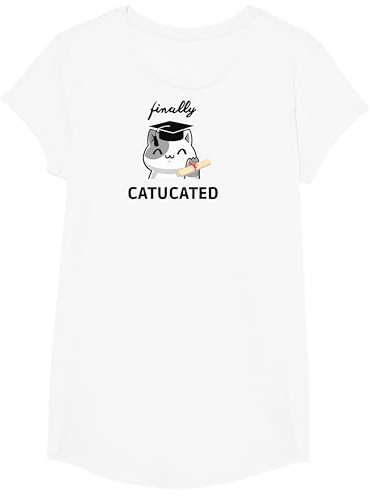 Catucated süße Kawaii Katze Bachelor Hut Studium Abschluss T-Shirt