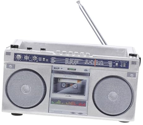Toddmomy Retro Tape Recorder Blumentopf Künstliche Blumentopf Schreibtisch Pflanze Home Decor Silber