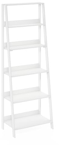 Furinno Ladder Scaffale per libreria a scala, a 6 livelli, bianco