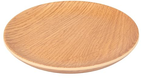 Lot de 12 assiettes plates Ø 15,3 x 1,5 cm imitation bois mélaminé