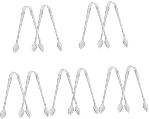 Warmhm 10pcs Ergonomic Tea Tongs Candy Tong Vintage Ice Cube Strong and Corrosion-Resistant