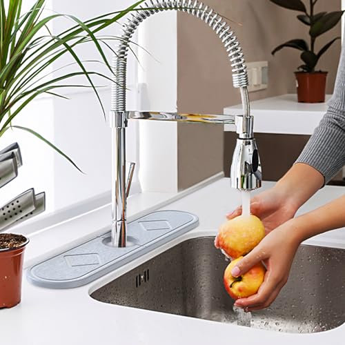18 Faucet Absorbent Mat Kitchen Sink Splash Guard,Diatomaceous Earth Quick Drying Stone Sink Tray,Faucet Handle Drip Catcher Drying Stone Mat for Kitchen Sink and Bathroom Counter