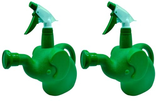 Acan Tradineur - Pack de 2 Regaderas 2 en 1 - Regadera y pulverizador de 1,8 litros - Fabricado en plástico - Herramienta para jardinería - 28 x 30 x 10 cm - Color Verde