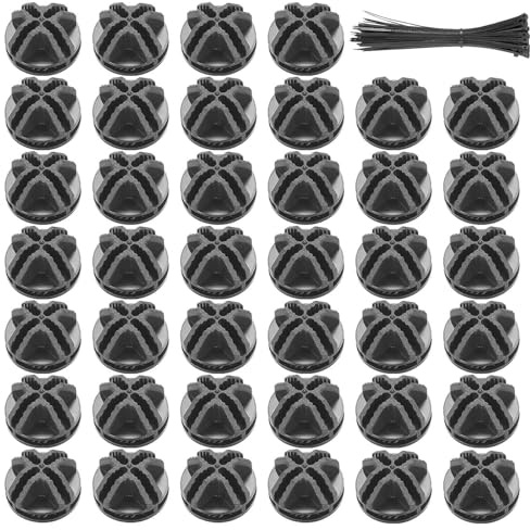 Alrens Lot de 40 connecteurs cubiques en plastique noir, connecteur cube en maille, connecteur d'armoire modulaire pour meuble à chaussures, armoire de rangement, avec 80 attaches de câble