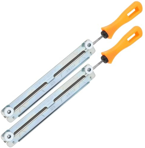 OTOTEC Kettensägen-Schärfer-Set, Kettensägenfeilenhalter mit Kunststoffgriff, elektrische Kettensägenfeile zum Schleifen von Schneidemaschinen, 2 Sets