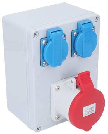 Scatola Presa Industriale, Presa a Muro, Presa EU 2 Pezzi 16A, Presa CEE 32A, Scatola Presa Industriale IP44 Impermeabile per Uso Esterno, Scatole di Derivazione