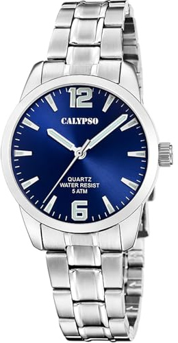 Calypso Orologio Donna Analogico in Acciaio Inossidabile 316l Argentato | Movimento al Quarzo, Vetro Minerale ad Alta Resistenza, Impermeabile 5 ATM K5867/3, Basic