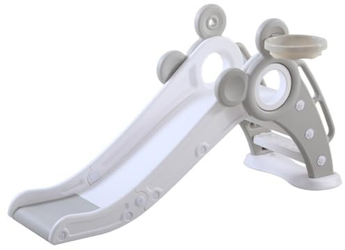 Faltbare Rutsche für Innen und Außen, ab 1 Jahr, Kinderrutsche für den Garten, Geschenk für Kinder, Geburtstagsgeschenk Grau