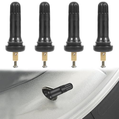 Kit de Remplacement de Capteur de Pression TPMS, 4Pcs Capteur de Pression Valve Pneu pour Voiture, Tige de Valve en Caoutchouc Anti-Explosion