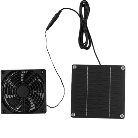 50W 12V Solarbetriebener Abluftventilator, Solarpanel Kühlventilator, Monokristallines Silizium Solarpanel Power Mini Ventilator für Camping Wohnwagen
