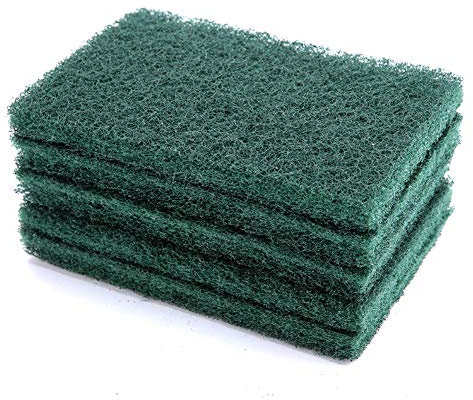 LUCKDANO 5 Pezzi di Spugna Abrasiva a Mano Rossa Fine, Verde Grossa, Nuovissima e di Alta qualità, Spugnette Industriali Professionali, Pulizia e Finitura, Sporcizia e Sporco, (Green)