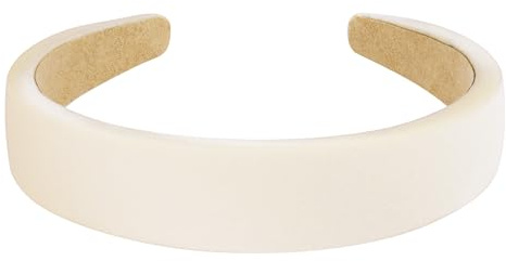LOPHE Satin-Stirnbänder, 2,5 cm Haarreifen Damen, Brei Hartes Kopfband Modisches Solides Stirnband, DIY-Haarschmuck für Frauen Mädchen Halloween Weihnachten (Weiß)