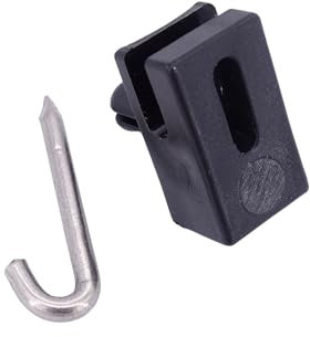 Spanndrahthalter mit Edelstahl Hakennagel schwarz Drahthalter (100)