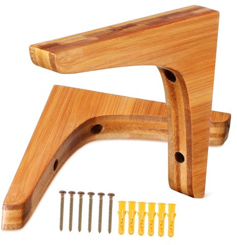 Warmhm 2stücke Holzregalhalterung Schwebende Wandhalterung Regalstützhalterung Mit Runden Ecken Für Stabile Regalbefestigung Platzsparendes Design Zur Wandmontage