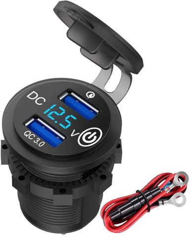 Caricatore USB per camion | Adattatore rapido per auto PD per presa di corrente - Adattatore di ricarica rapida PD, voltmetro LED integrato