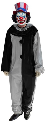 MXJFYY Clown Cosplay Kostüm, Halloween-Dekoration Kostüm, Einteiler, Kunstclown Geeignet für Halloween, Karneval, Spielen, Realistische Maskerade, Kostüm Requisiten, Clown Anzug