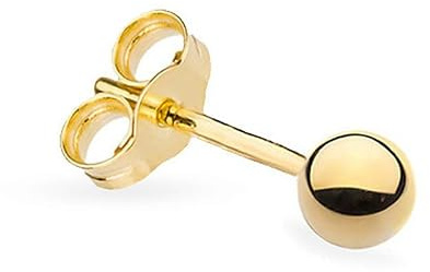 MARKO Einzelner Ohrstecker aus 14K Echtgold 585 – Gold Ohrring Damen 3mm – Solo Kugel Ohrstecker in Größen von 3mm bis 8mm – Hochwertiger Echtgold Schmuck für Frauen & Mädchen – Stecker Verschluss