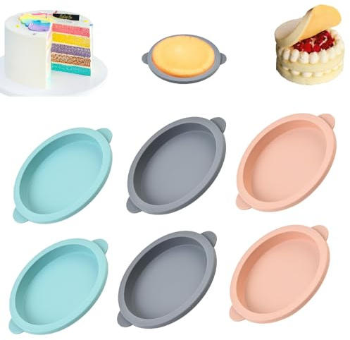 Lihetymg Stampo in silicone per muffin, per uova, friggitrice ad aria calda, 6 pezzi, 10 cm, stampo in silicone per muffin Airfryer in silicone, per panini d'uovo, muffin e frittelle