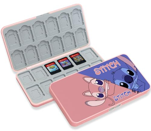 doepeBAE Switch Game Card Case Compatible with Nintendo Switch,Game Card Storage Holder,New Portable Thin Card Protection Case with 24 Game Card Slots and 24 TF Card Slots (24Z Pink)