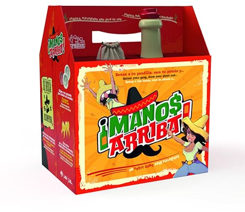 Creative Live Games ¡Manos Arriba! Juego de Mesa para Adultos | Estrategia Duelo Traición | Party Game de Cartas y Apuestas | Botella Espuma con Monedas Botín | Humor Mexicano 3 a 6 Jugadores