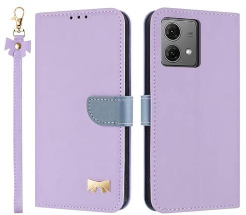 TAUYN Funda para Motorola Moto G84 5G, PU Cuero Flip Carcasa Anti-Choques TPU Proteger Caso, Ranuras para Tarjetas & Stand Función, con Acollador -Púrpura