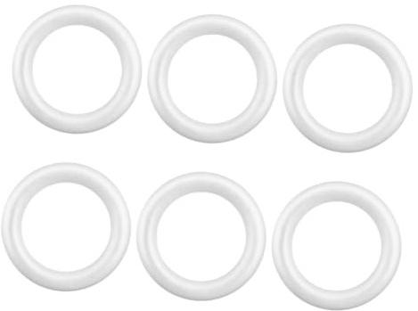 Alipis Set 6 Pezzi Anelli di Schiuma Bianchi 17X28 CM per Ghirlande Fai da Te Decorazioni Natalizie e Nuziali Materiali Artigianali Leggeri e Resistenti per Addobbi Interni ed Esterni