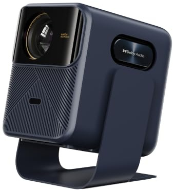 Wanbo Togo Pro Proyector Portátil con Batería 3,5 h Integrada, Google TV, 1080P Full HD, 500 ANSI, WiFi, Bluetooth, Auto Focus, Keystone, Rotación 360°, 27dB Silencioso para Cine en Casa y Camping