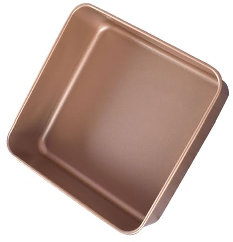 Cabilock Teglia per Torta Quadrata in Acciaio Bordo Rialzato 6 Pollici Stampo per Biscotti Fondo Pieno Utensile da Forno Salvaspazio per Chiffon Cake e Cottura Uniforme