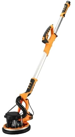 Lijadora De Pared Eléctrica For Paneles Yeso, Pulidora Masilla Con Discos Lijado, Mango Extensible Y Luz LED Buen Efecto De Pulido, FáCil Y Limpio.