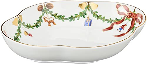 Royal Copenhagen 1017441 Star Fluted/XMAS Beilage oval Asiette, Porzellan, mehrfarbig, 22cm