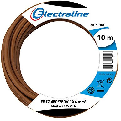 Electraline 13221 Cavo Unipolare FS17, Sezione 1 x 4 mm², Marrone, 10 m