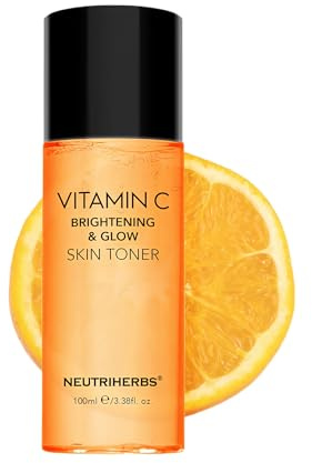 Neutriherbs Vitamin C Toner für Gesicht Alkoholfreies Gesichtswasser mit Aloe Vera Hexen Hazel Extrakt Hyaluronsäure Feuchtigkeitsspendende und glättende Haut 100ml e/3.38fl. oz