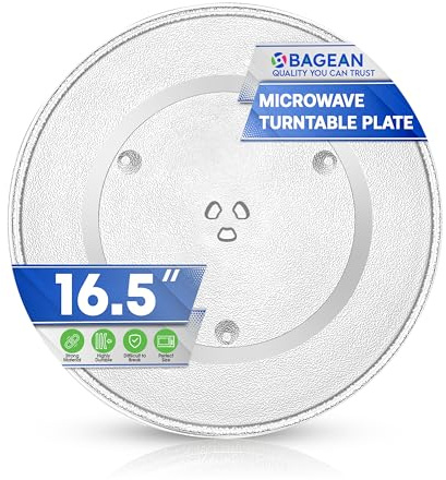 Microwave Plate Replacement 16.5 inch Fits F06014M00AP Panasonic Microwave Glass Plate - Exactly Replaces Rotating Microwave Turntable - Durable Oven Dish Tray For Better Reheating and Cooking