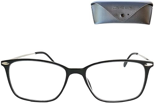 Leichte Unisex Blaulichtfilter Brille Rund Rechteckig 0,0 bis +2,5 Etui | Rund oder rechteckig, 0,0 bis +2,5 Dioptrien, schwarze Fassung, Metallbügel, ca. 19 g, Etui