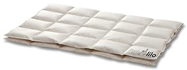lilo KBA Kinderbettdecke 100x135 cm - Daunendecke aus 100% Biologischer Baumwolle - Füllung mit 90% Daunen und 10% Federn - Premium Qualität durch Made in Germany