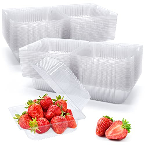 Haawooky 100 Pack Clear Plastic Take Out Container,Square Hinged Food Container,Dessert Clamshell Containers with Lids for Hamburgers,Cakes,Sandwiches,Pasta,Chips