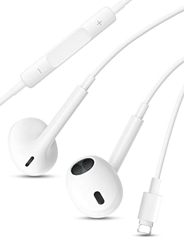 BONBELONG Auriculares para iPhone Auriculares con Cable de Ruido Soporte Control de Volumen para Phone 14 Pro/13/12/12 Pro/SE/11/X/8/7 Soporta Todo el Sistema i0S